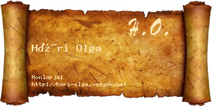 Hári Olga névjegykártya